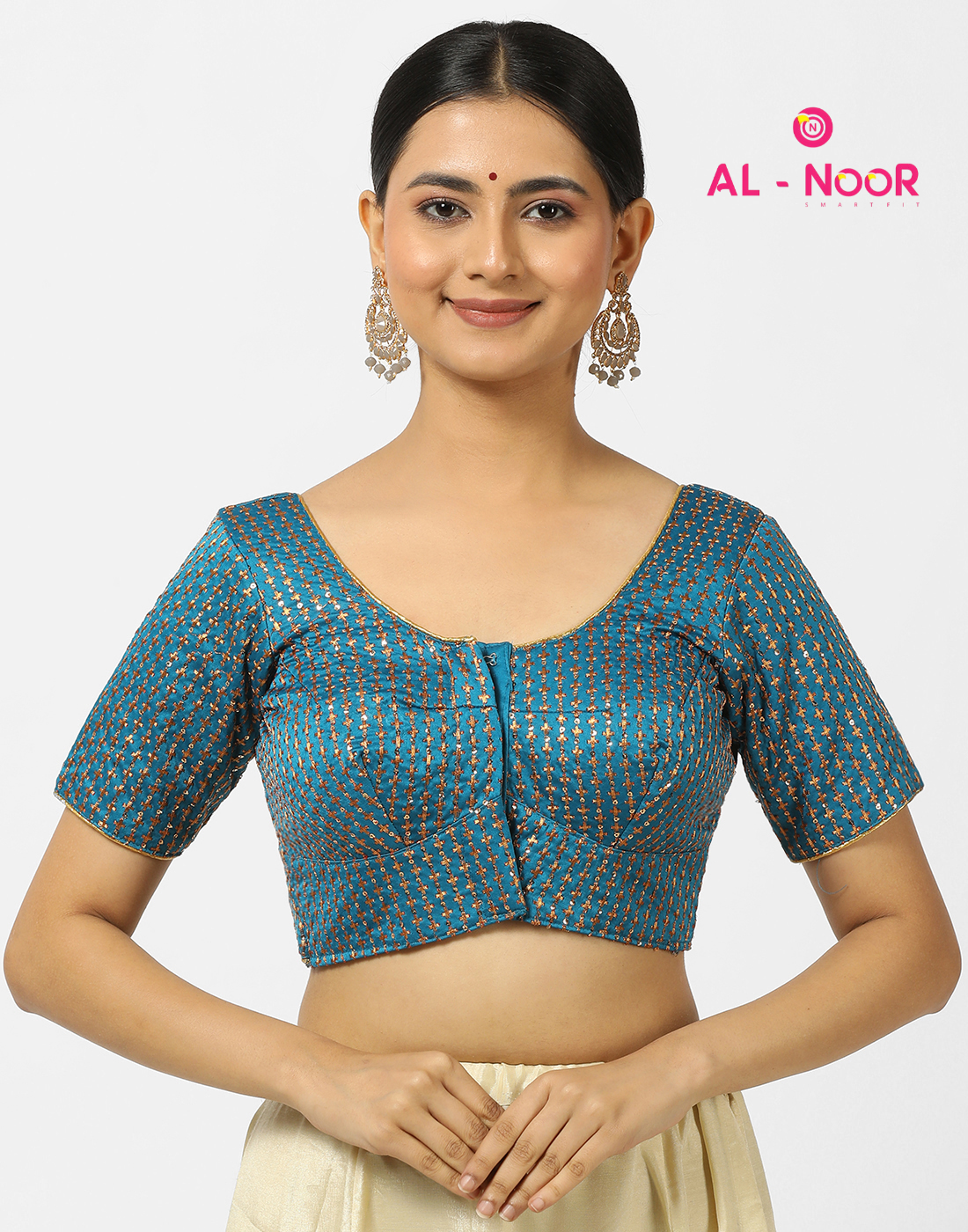 Teal Blue Sequency Blouse