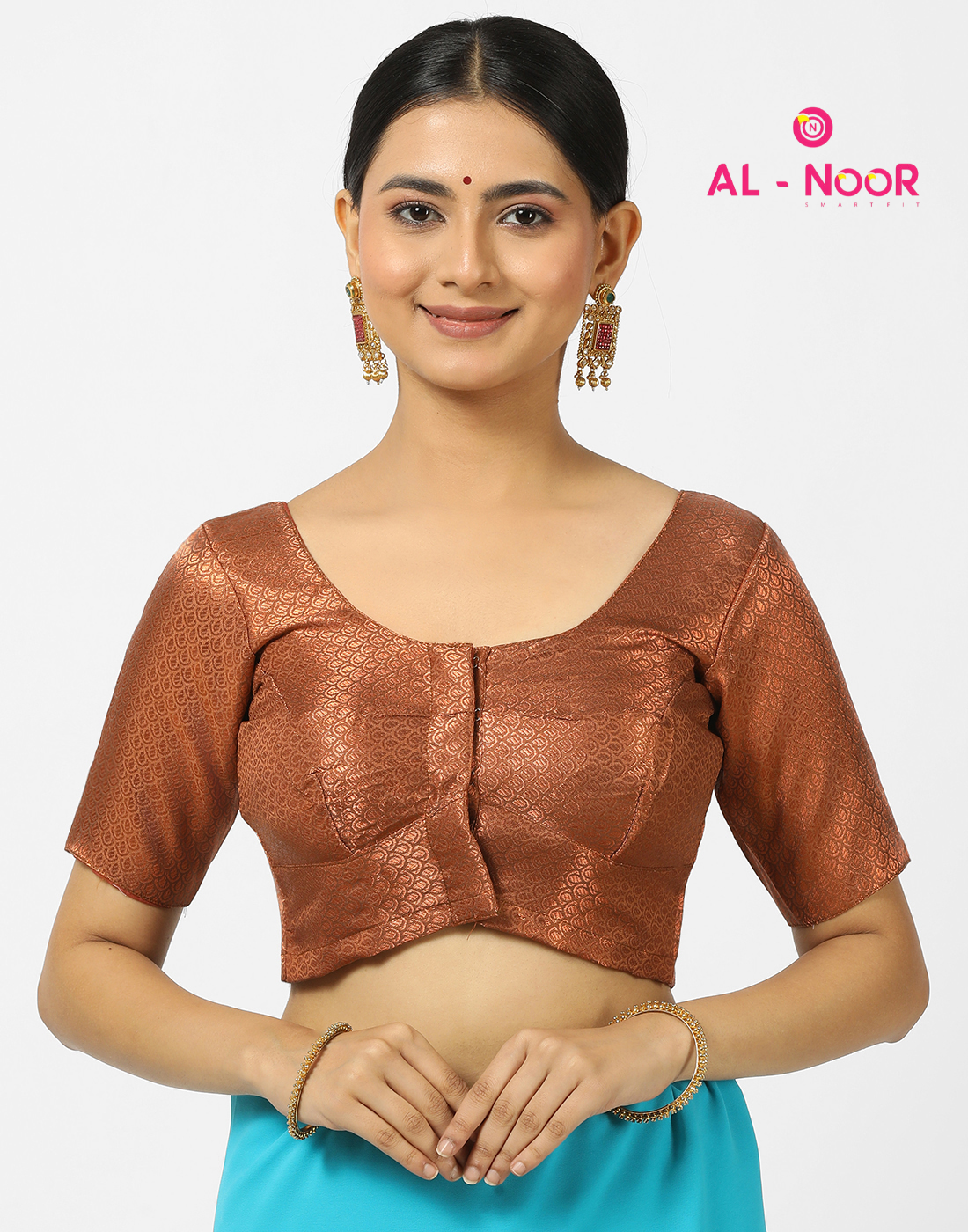 Orange Copper Banaras Blouse