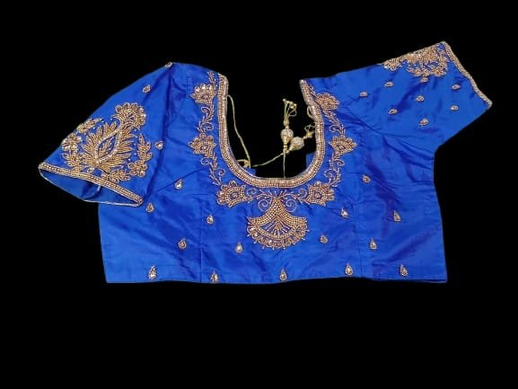 Blue Aari Work Blouse
